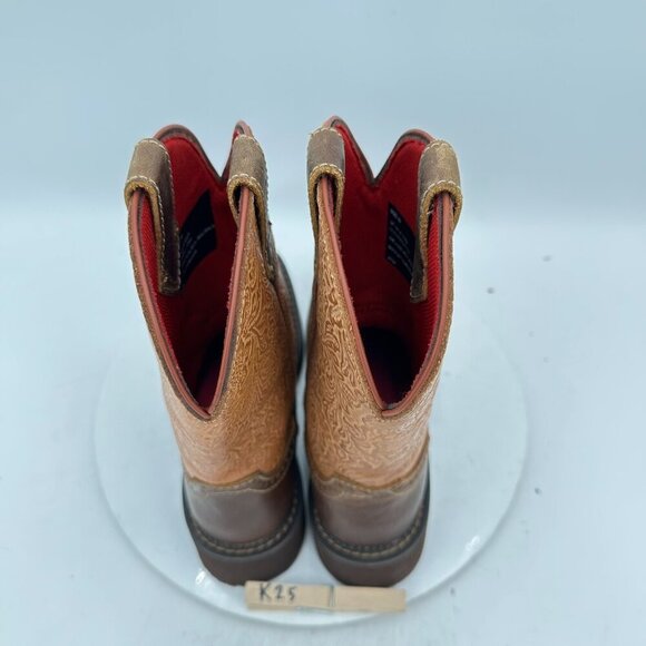 Justin Women Size 7B GY9530 Starlina 11" Tan Frenzy Square Toe Western Boot - Picture 11 of 13